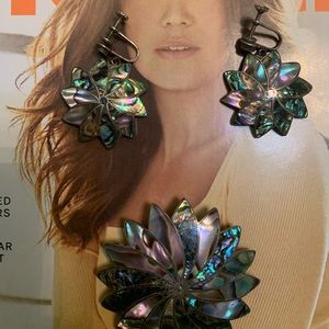 abalone sterling silver set